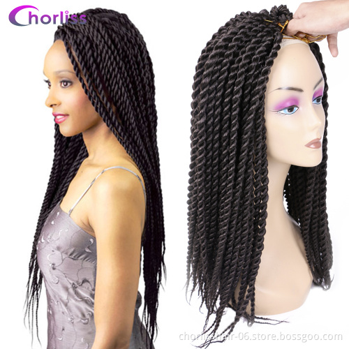 Wholesale Long 18''Black Blonde  Jumbo Crochet Braids Hair Synthetic Senegalese Twist Hair Braiding  Extension For Women